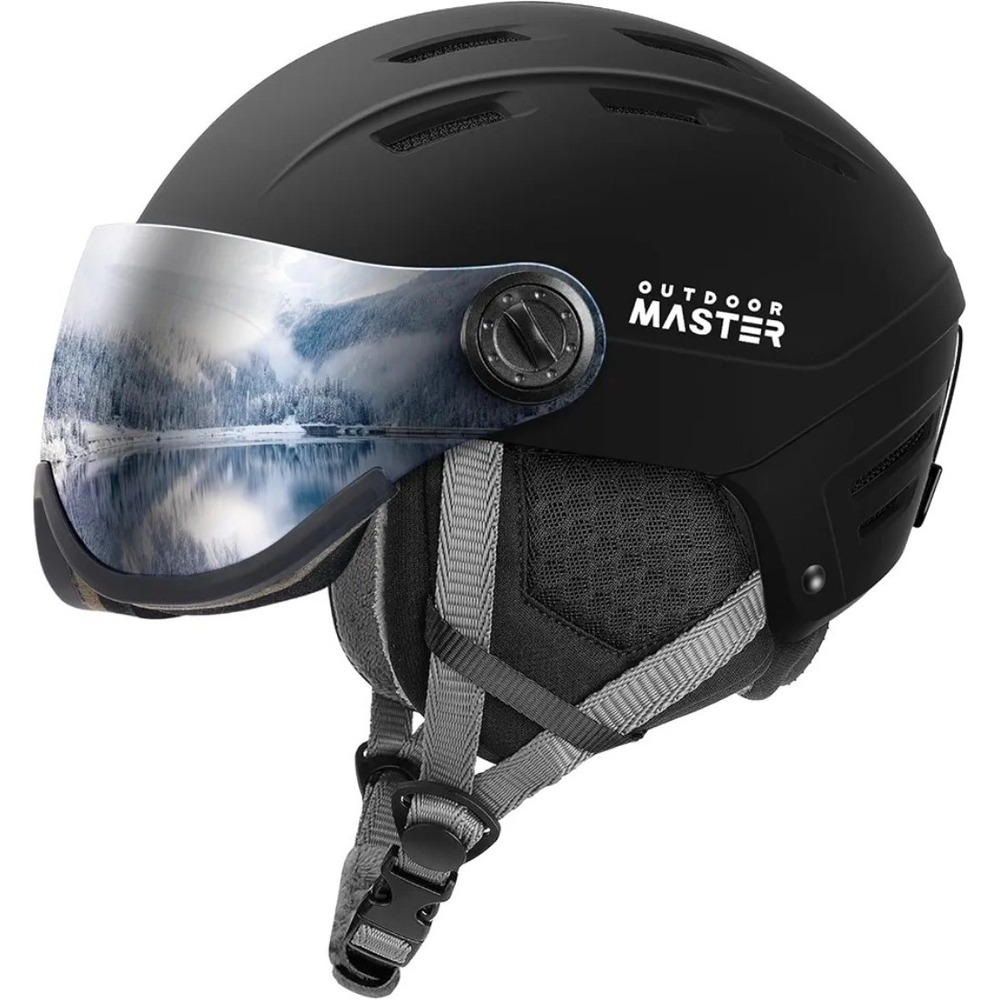 OutdoorMaster Snowboard Helmet with Ski Goggles, Ski Helmet - Large- Matte Black